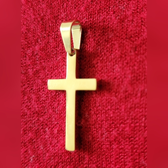 Cross Pendant Gold Tone  stainless steel - Picture 3 of 5